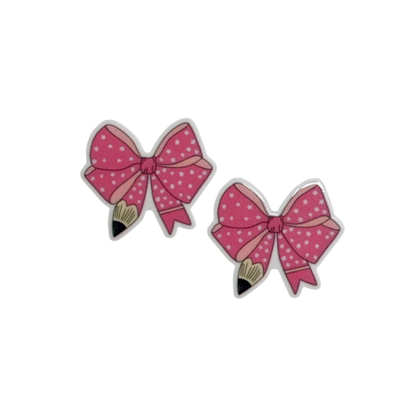 Polka Pencil Bow Resin Planar