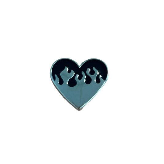 Metal Flame Heart Charm