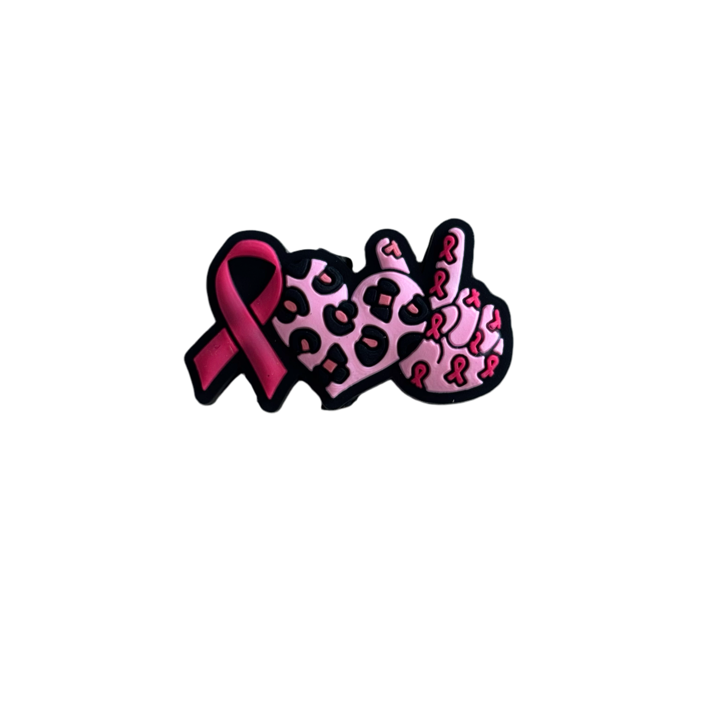 Breast Cancer Heart Peace Focal Bead
