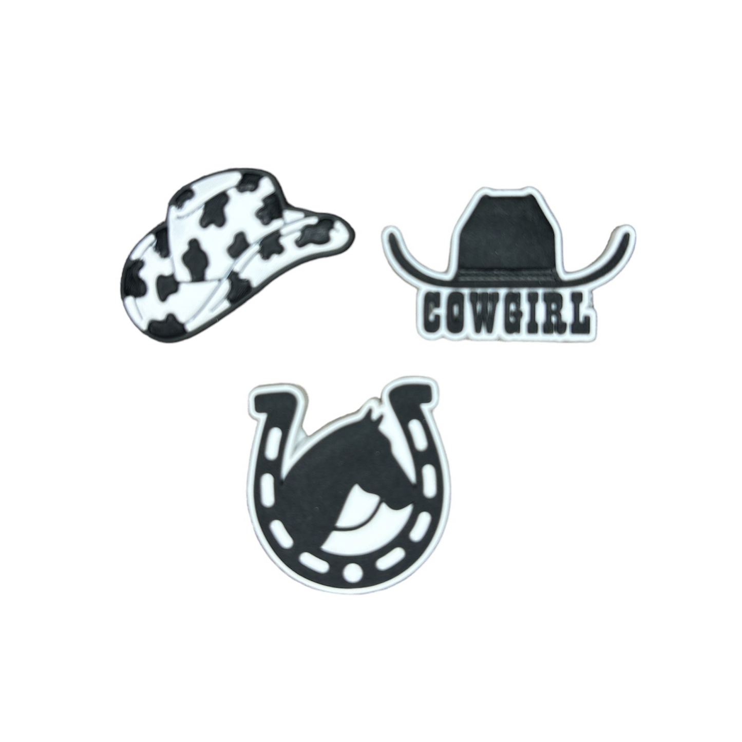 Black and White CowGirl Charm
