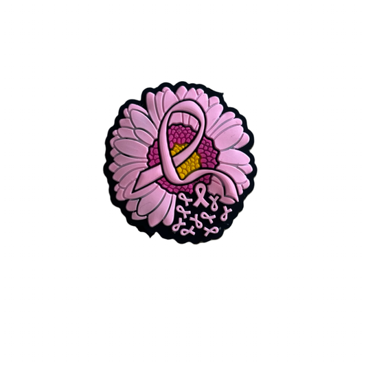 Breast Cancer Flower Focal Bead