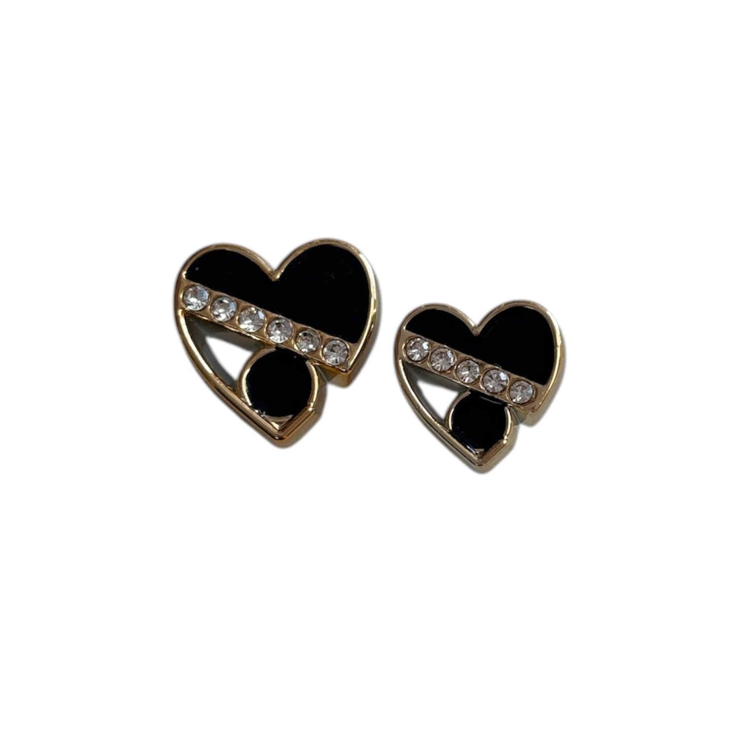 3D Dia Black Heart Charm