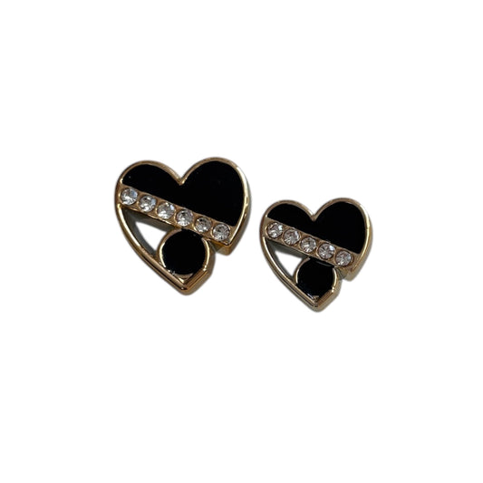 3D Dia Black Heart Charm