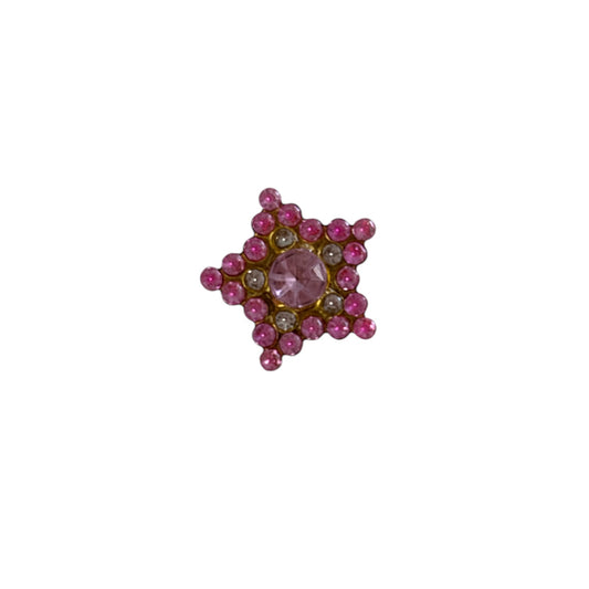 3D Pink Dia Star Charm