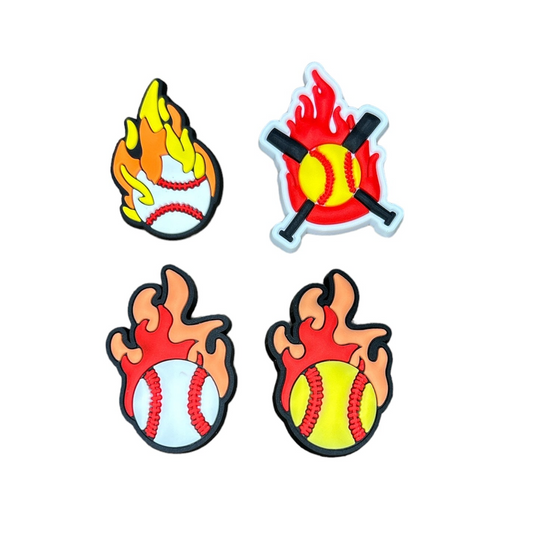Fire Baseball Charm